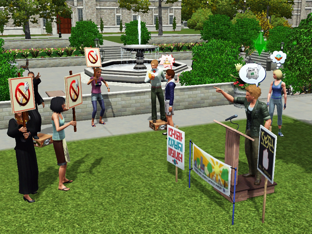 Sims 3: Обычные акции протеста проходят мирно.
