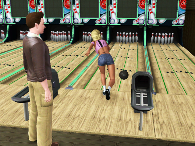 Sims 3: Спортсмены – завсегдатаи боулинга.