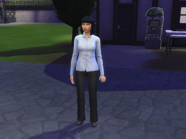 Sims 4: Женская униформа специалиста по кейтерингу.