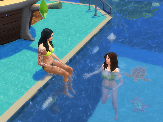 Sims 4: Персонажи любят плавать в бассейне.