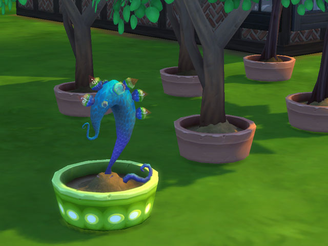 Sims 4: Плод НФО вырастает в забавное растение.