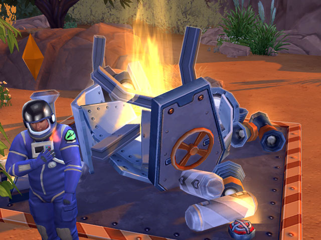 Sims 4: Космонавт выберется из-под горящих обломков, но какое-то время будет не в себе.