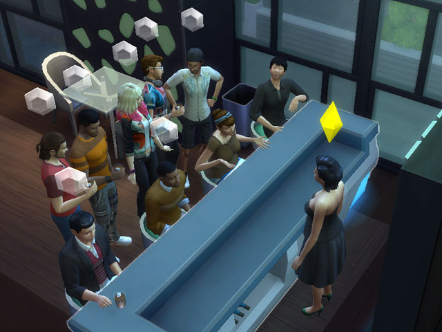 Sims 4: В популярных заведениях у барной стойки просто не протолкнуться.
