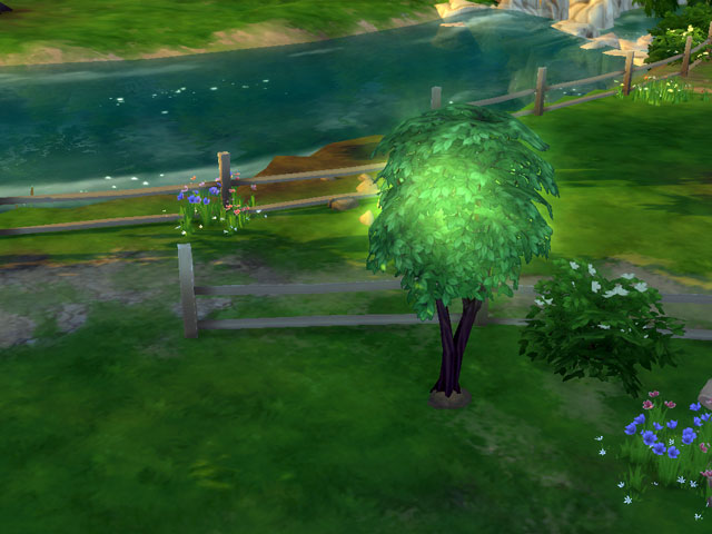 Sims 4: Фруктоновые деревья светятся зеленым светом.