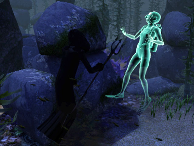 Sims 3: Призраки задохнувшихся дайверов имеют красивый цвет.