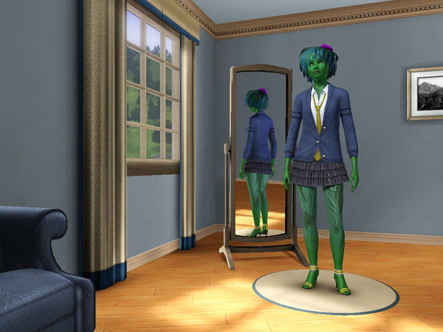 Sims 3: Кожа растительного персонажа имеет необычную текстуру, которую не замаскируешь обычной одеждой.