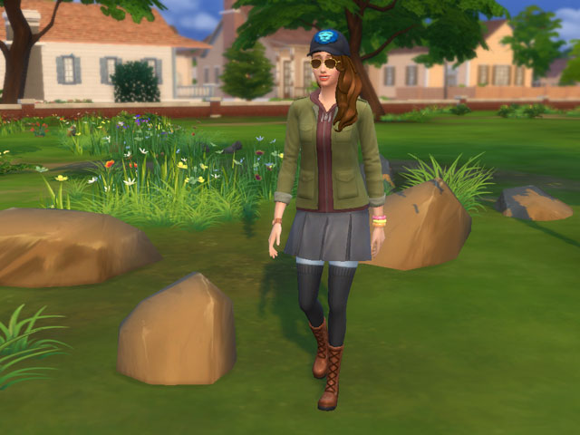 Sims 4: Женская униформа дилетанта-акварелиста.