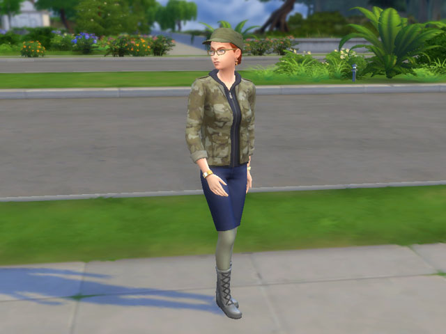 Sims 4: Женская униформа поклонника изящных искусств.