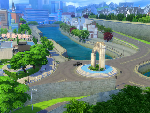 Sims 4: В Винденбурге старинные развалины соседствуют с современными небоскребами.