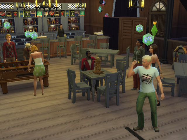 Sims 4: С новыми играми в барах города стало гораздо интереснее.
