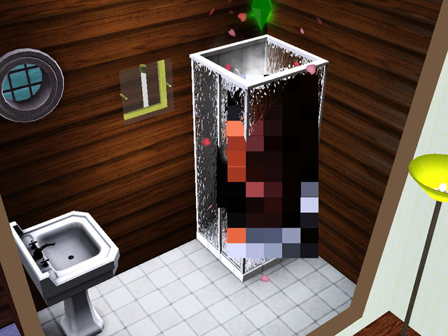 Sims 3: Секс в душевой кабине не слишком зрелищный.