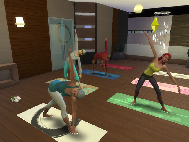 Sims 4: На групповых занятиях по йоге всегда видно, кто насколько продвинулся.