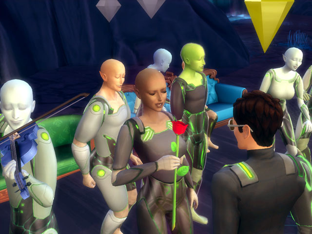 Sims 4: На 10 уровне карьеры инопланетяне устроят ученому теплый прием у себя дома.
