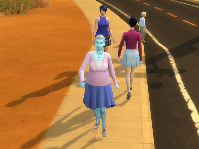 Sims 4: После размораживания персонажи на время приобретают чудесный голубой оттенок.