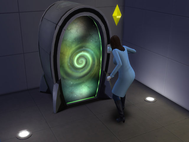 Sims 4: Персонаж, калибрующий генератор червоточин.