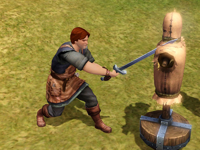 Sims Medieval: Кузнец сможет самостоятельно испытать образцы мечей.