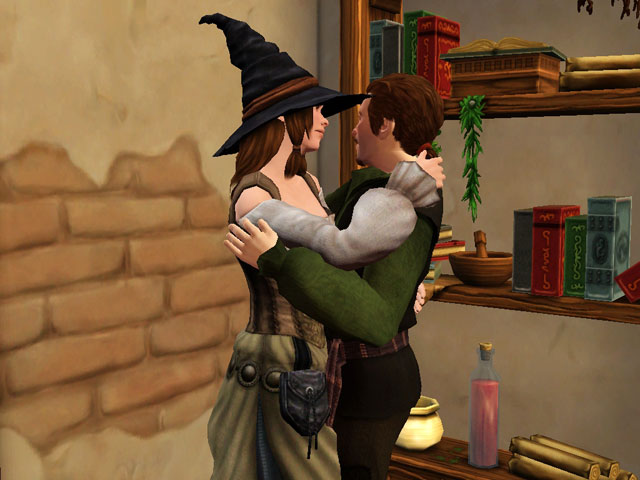 Sims Medieval: Ради душевного здоровья пациентов лекарь готов на многое. Например, научить кого-то целоваться.