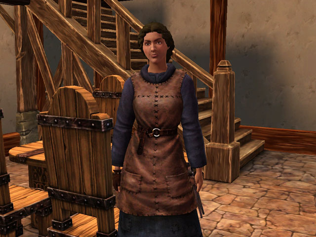 Sims Medieval: Бывают подмастерья-женщины. Судя по всему, пол помощника противоположен полу кузнеца.
