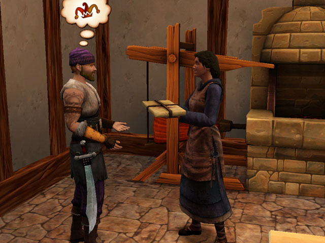 Sims Medieval: Другие персонажи могут покупать у кузнеца уникальное снаряжение.