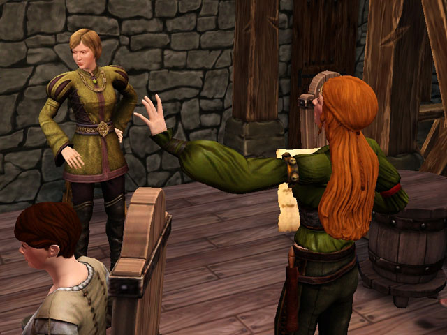 Sims Medieval: Молодой бард очень хочет впечатлить заезжего критика.