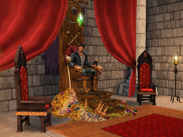 Sims Medieval: Король пиратов сможет водрузить себя на роскошный трон.