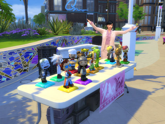 Sims 4: На уличных распродажах иногда можно купить почти всю коллекцию сразу.