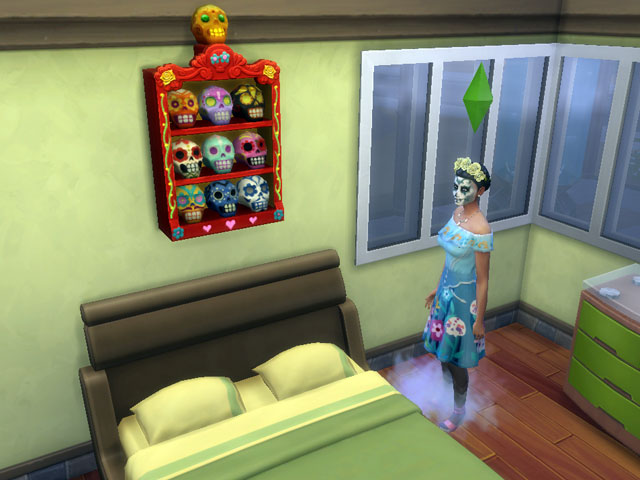 Sims 4: Персонаж, почитающий мертвых.