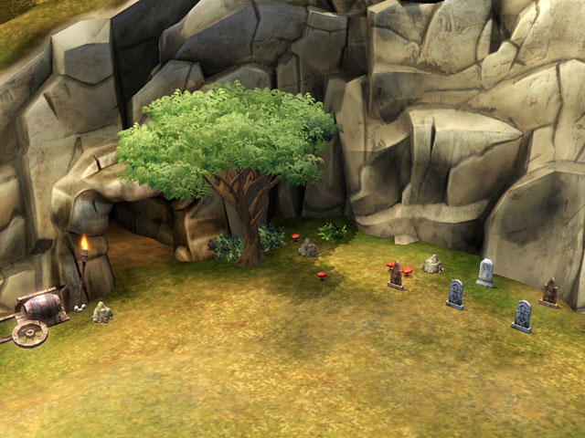 Sims Medieval: Трюфели растут рядом с пещерой.
