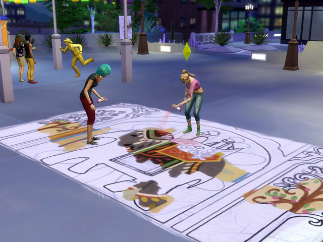 Sims 4: Шедевры стрит-арта обычно создаются несколькими уличными художниками.