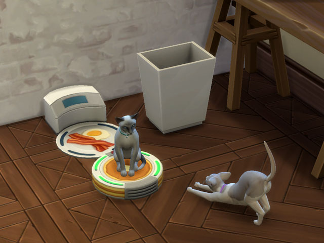 Sims 4: Кошки по-разному реагируют на навороченный пылесос.