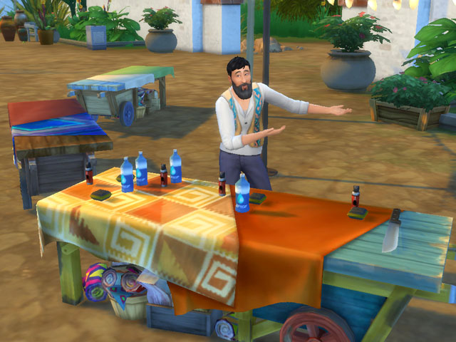 Sims 4: У местных торговцев можно приобрести много полезных товаров.