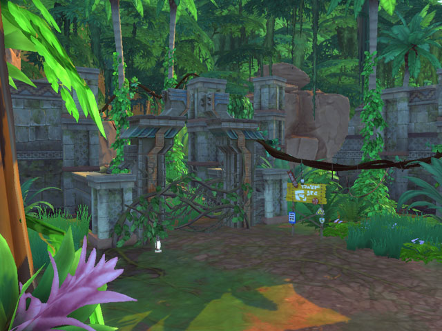 Sims 4: В джунглях переходы между локациями выглядят как ворота, заросшие лианами.