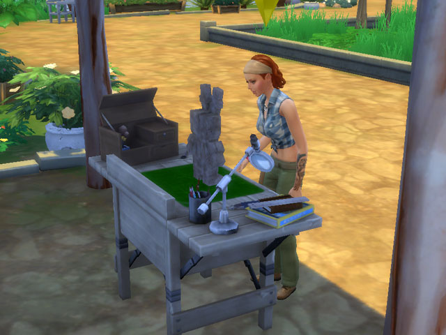 Sims 4: Большую часть дня археолог прикован к своему рабочему столу.