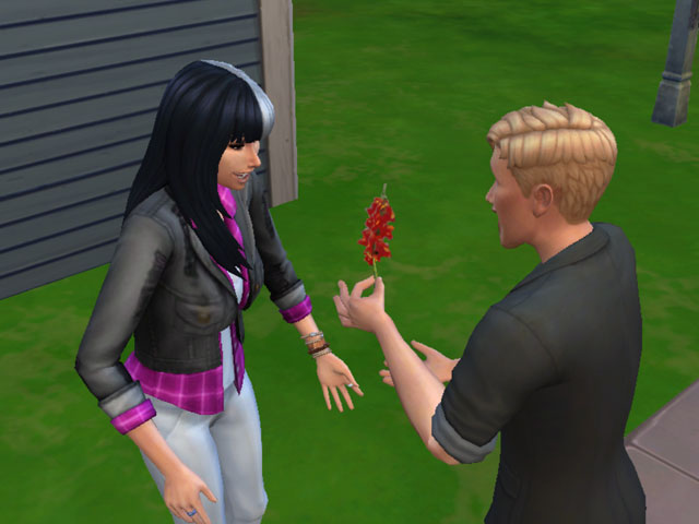 Sims 4: Влюбленные персонажи часто дарят друг другу цветы.
