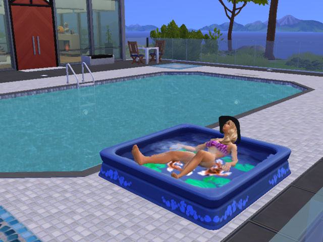 Sims 4: Бассейном для малышей могут пользоваться и взрослые.