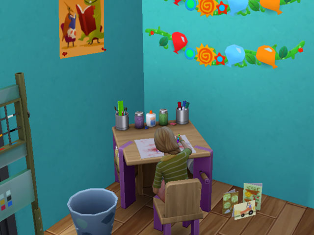 Sims 4: Дети могут делать сезонные и праздничные поделки на столике для творчества.
