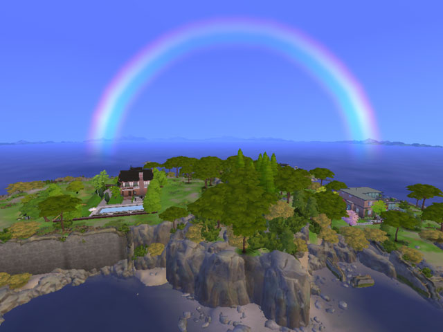 Sims 4: После дождя иногда можно увидеть радугу.
