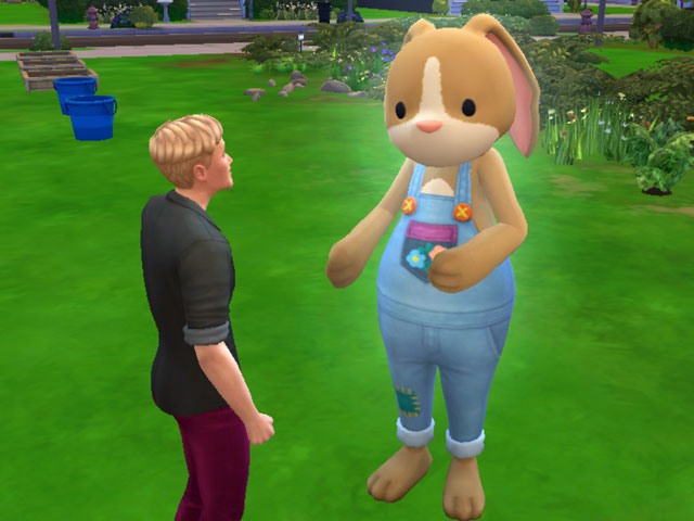Sims 4: Цветочный кролик – очень дружелюбный праздничный персонаж.