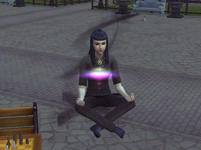 Sims 4: Темной медитацией можно заниматься где угодно.