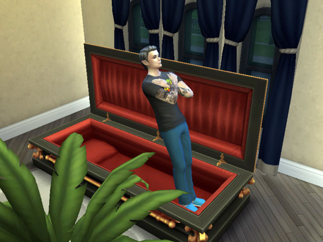 Sims 4: Вампиры умеют эффектно начинать свой день... или ночь.