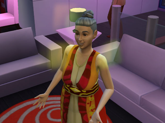 Sims 4: Персонаж, у которого вызвали галлюцинации. 