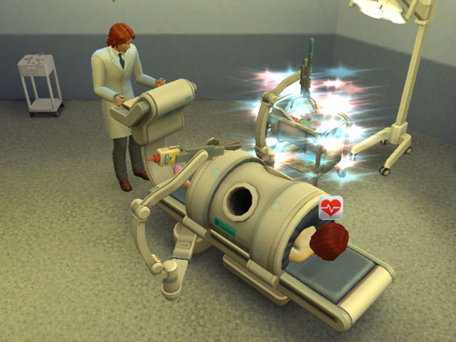 Sims 4: Финальная стадия родов в больнице.