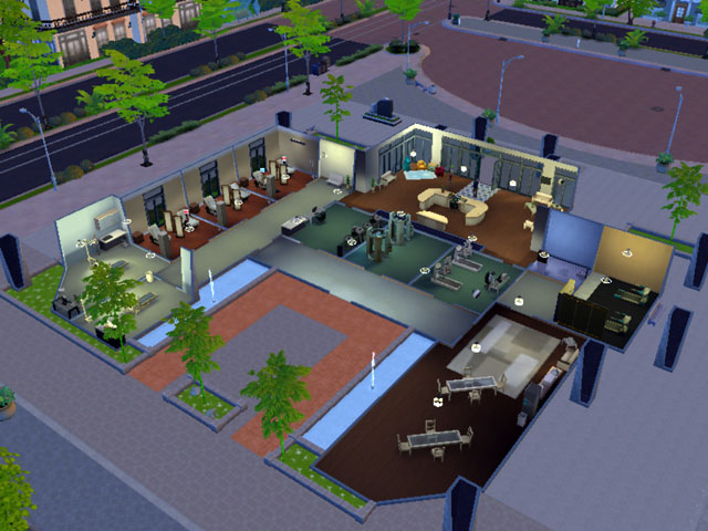 Sims 4: Первый и единственный этаж больницы.