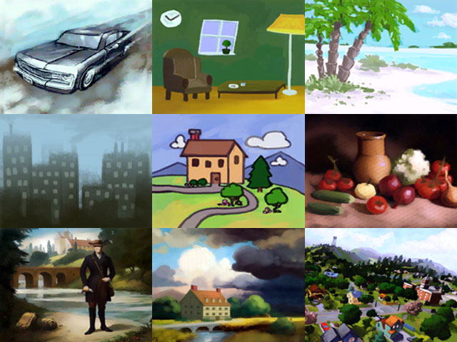 Sims 4: Примеры картин в жанре реализма среднего размера.