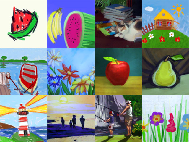 Sims 4: Примеры картин в жанре реализма маленького размера.