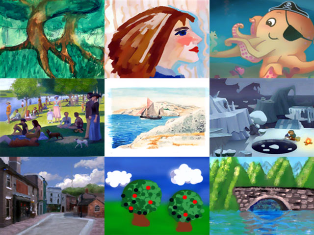 Sims 4: Примеры импрессионистских картин среднего размера. 