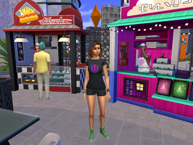 Sims 4: В сувенирной лавке бесплатно раздают фестивальные футболки.
