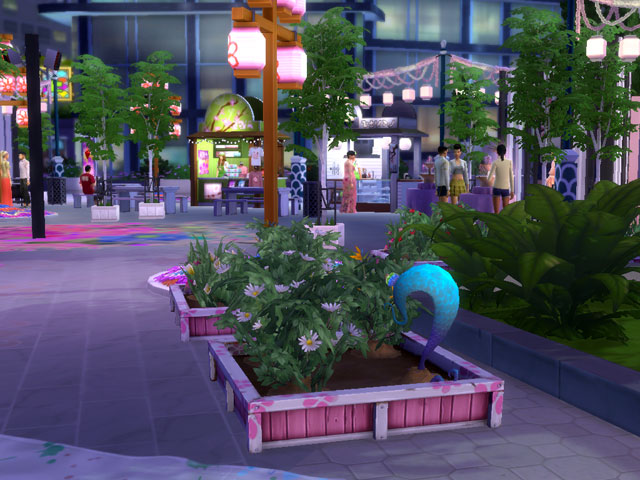 Sims 4: Межгалактический стручок, растущий на фестивале романтики.