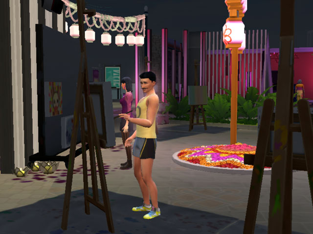 Sims 4: Местные художники с удовольствием посещают фестиваль. 