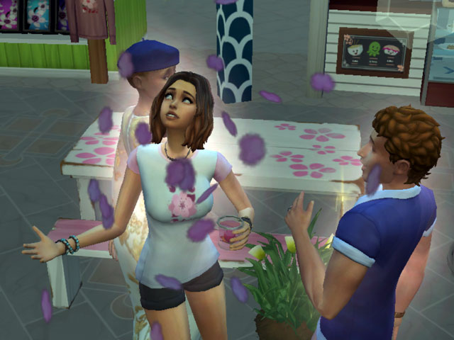 Sims 4: Персонажи могут обсыпать друг друга лепестками цветов.